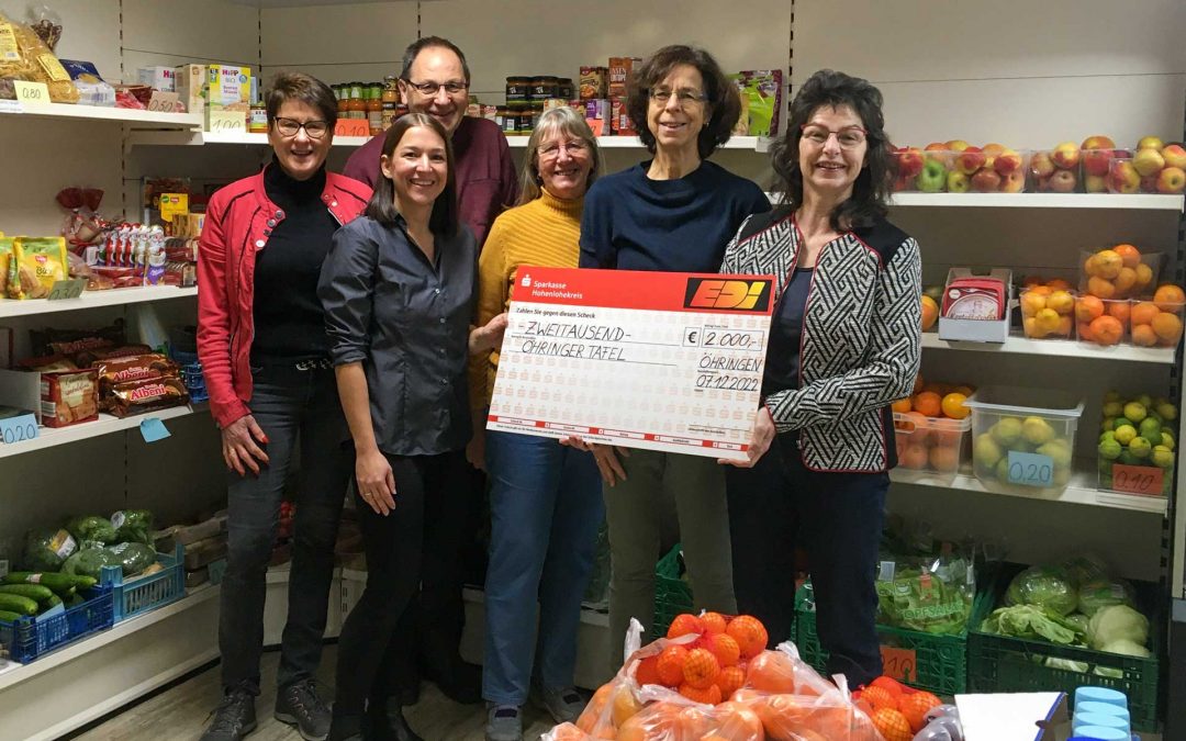 3000 EUR für Tafeln in Öhringen und Ellwangen gespendet