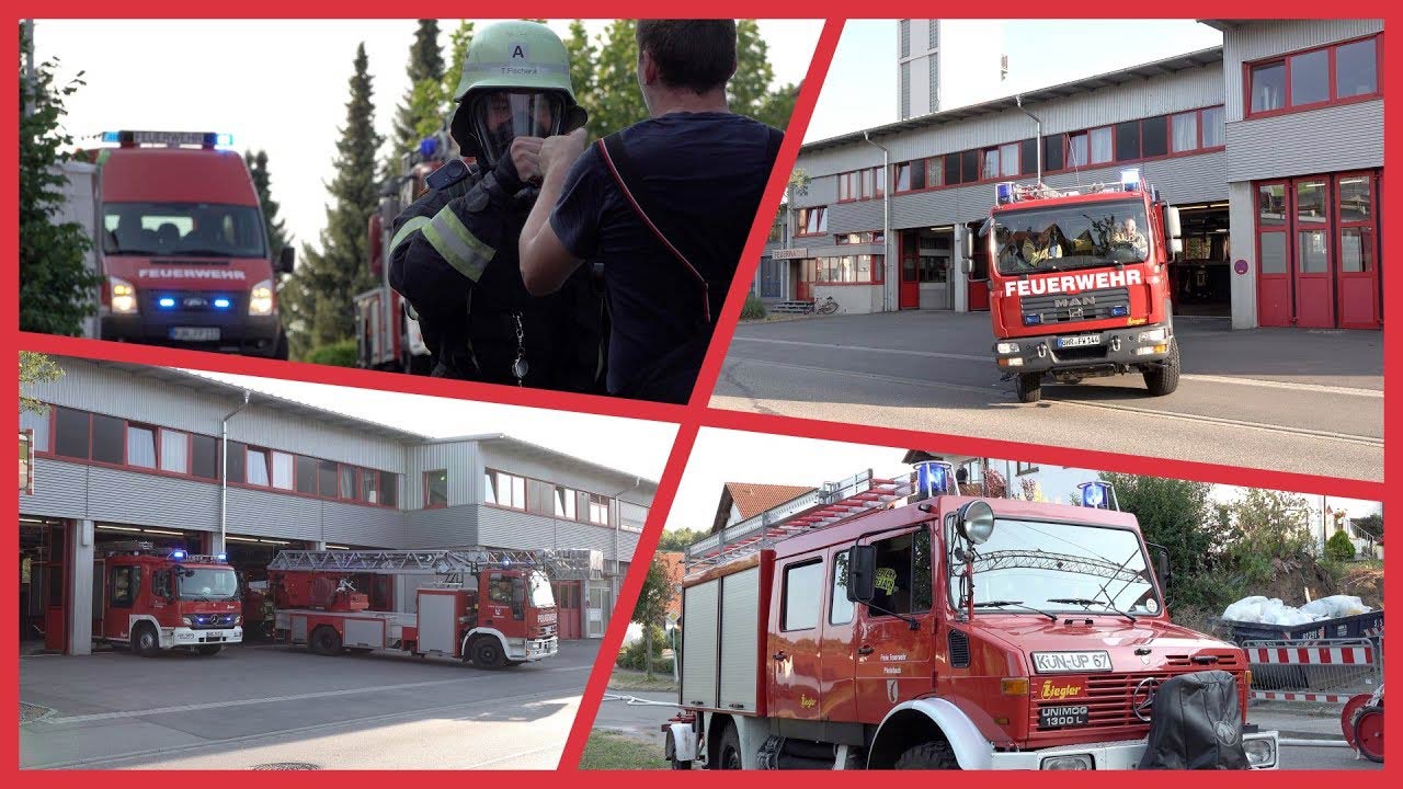 Collage von Feuerwehrfahrzeugen der Freiwilligen Feuerwehr Öhringen
